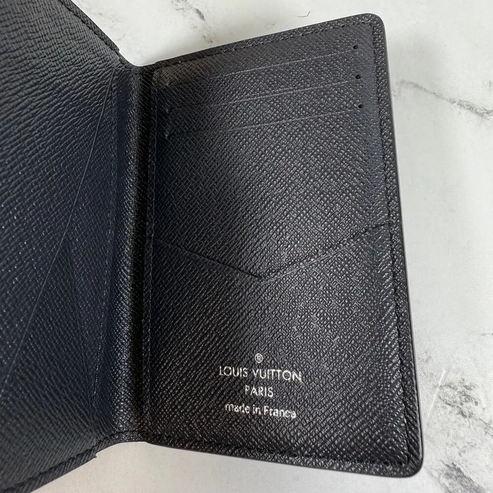 Louis Vuitton Chapman Pocket Organizer wallet Monogram LV Rhino Navy Blue w/box